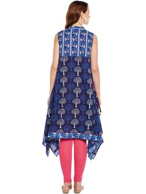 printed asymmetric kurta - 17358456 - Standard Image - 3
