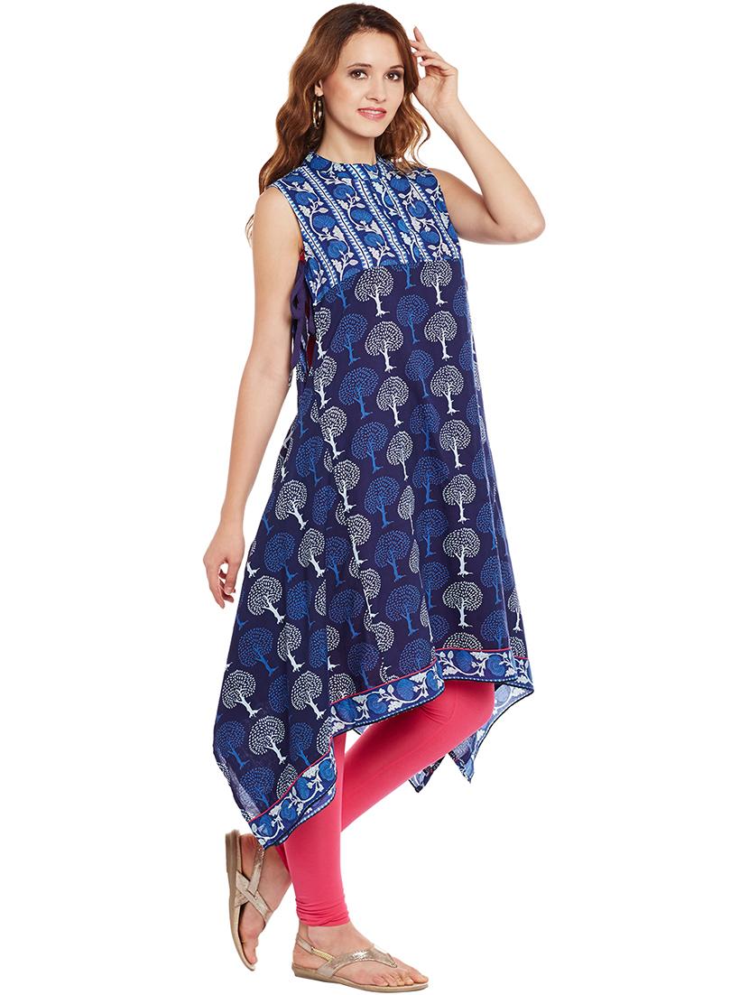 printed asymmetric kurta - 17358456 - Zoom Image - 2