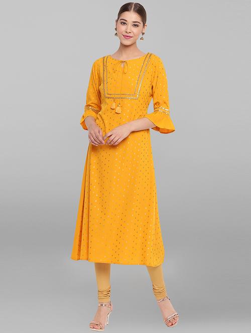 ethnic motifs a-line kurta - 17359059 - Standard Image - 1