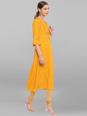 ethnic motifs a-line kurta - 17359059 - Standard Image - 3