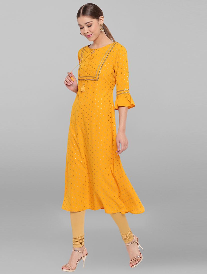 ethnic motifs a-line kurta - 17359059 - Zoom Image - 2