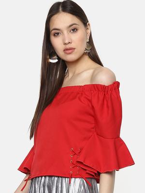bell sleeves off shoulder top - 17359418 - Standard Image - 2