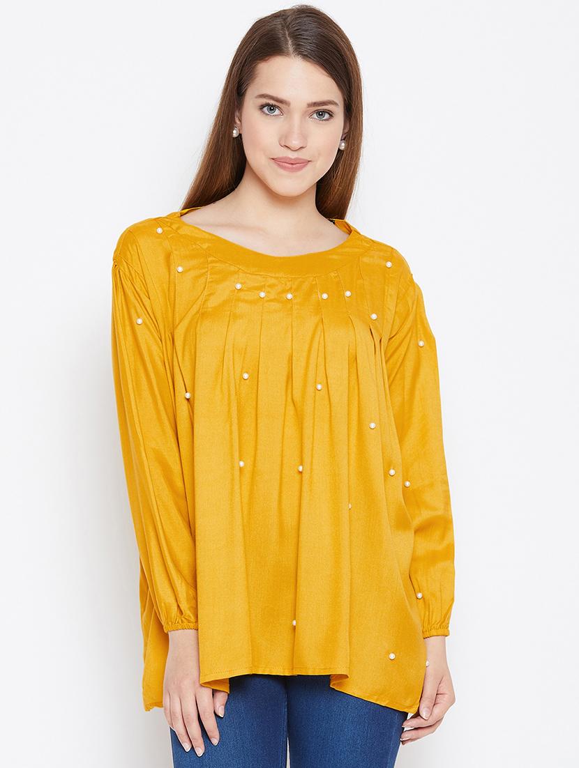 pearl embellished pleated top - 17359434 - Zoom Image - 1