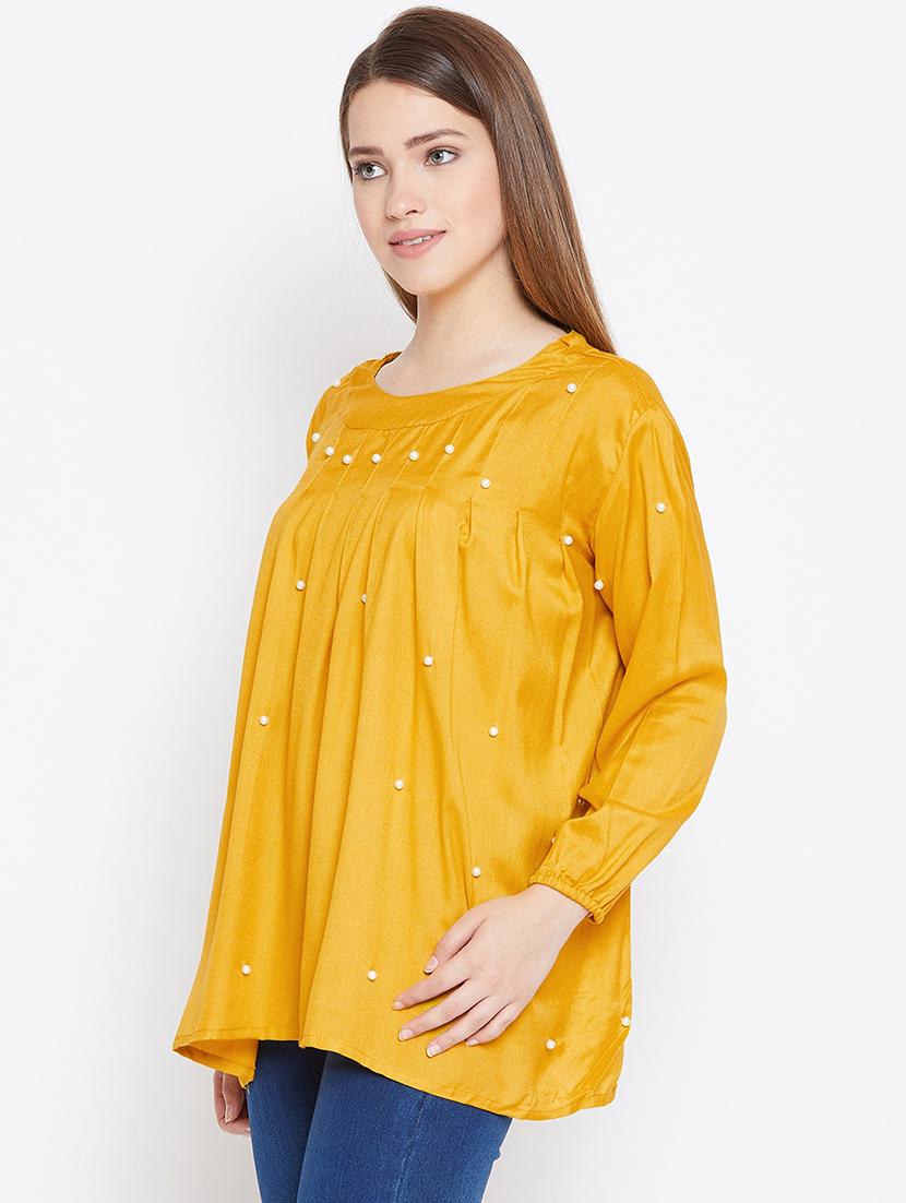 pearl embellished pleated top - 17359434 - Zoom Image - 2
