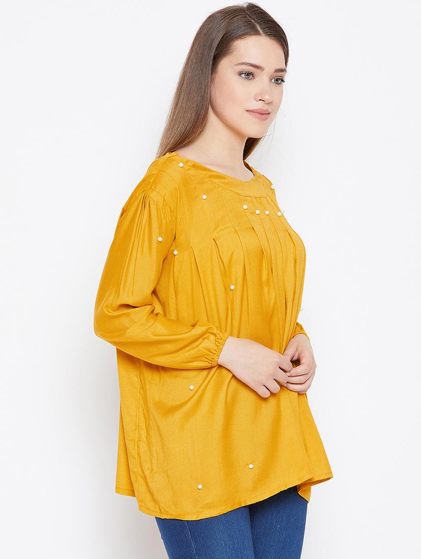 pearl embellished pleated top - 17359434 - Zoom Image - 3