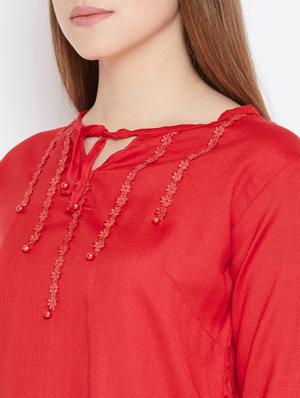 lace detail bell sleeved top - 17359447 - Standard Image - 6