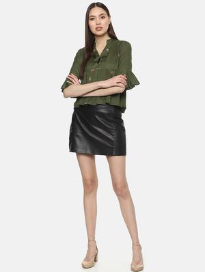 mandarin neck embroidered top - 17359492 - Standard Image - 4