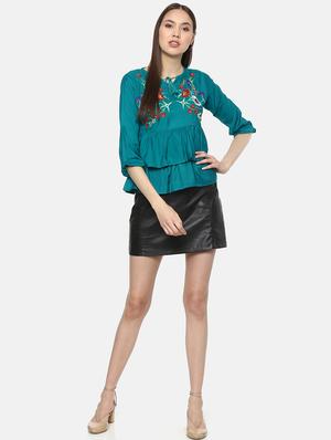 tie up neck peplum top - 17359499 - Standard Image - 4