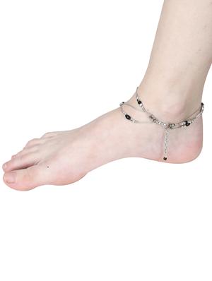 silver metal anklet - 17359522 - Standard Image - 3