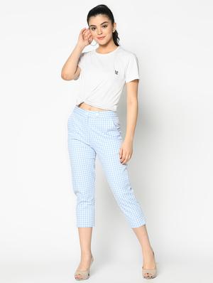high rise checkered trouser - 17359545 - Standard Image - 4