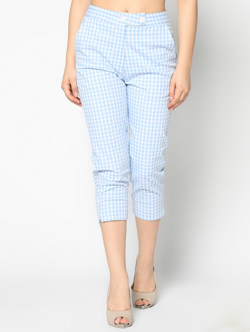 high rise checkered trouser - 17359545 - Zoom Image - 1