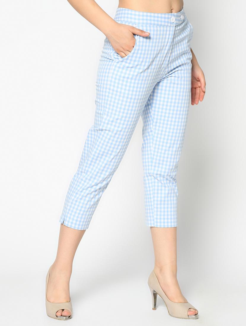 high rise checkered trouser - 17359545 - Zoom Image - 2
