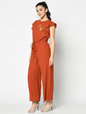 drawstring waist full leg jumpsuit - 17359562 - Standard Image - 2