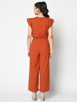 drawstring waist full leg jumpsuit - 17359562 - Standard Image - 3