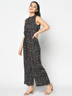 tie front full leg jumpsuit - 17359564 - Standard Image - 2
