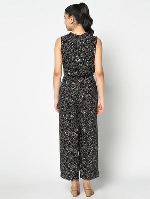tie front full leg jumpsuit - 17359564 - Standard Image - 3