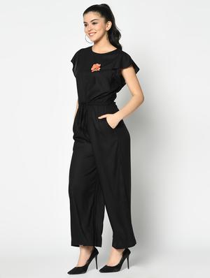 tie front full leg jumpsuit - 17359567 - Standard Image - 2