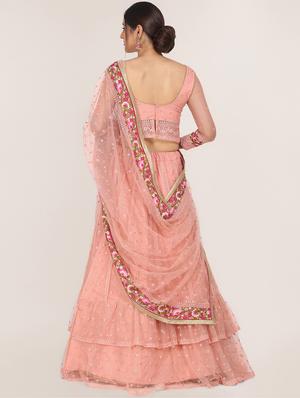embroidered flared lehenga - 17359932 - Standard Image - 2
