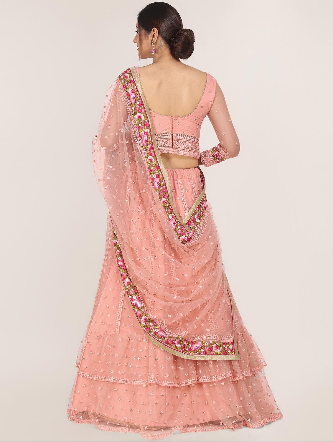 embroidered flared lehenga - 17359932 - Zoom Image - 2