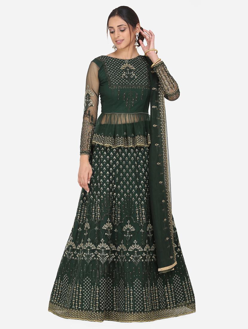 embroidered flared lehenga - 17359937 - Zoom Image - 2