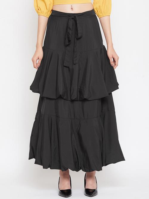 tie front flared skirt - 17359993 - Very Small Image - 1