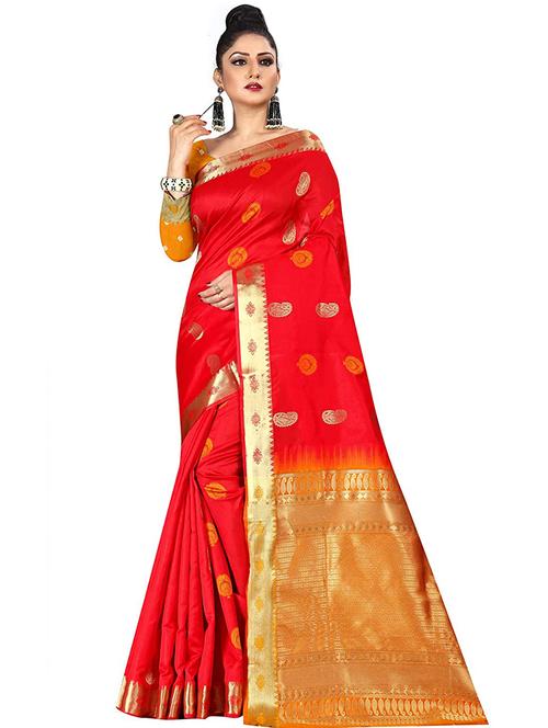 bordered gadwal saree with blouse - 17360090 - Standard Image - 1