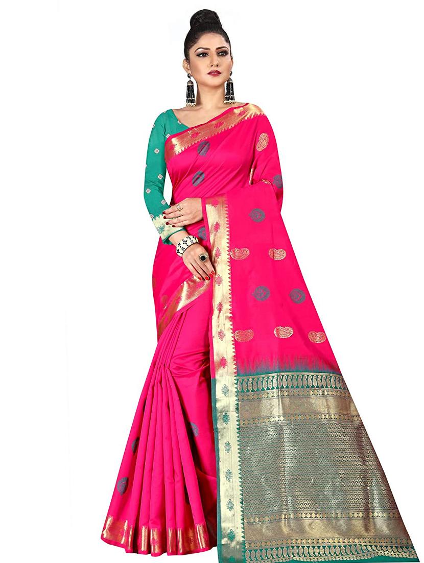 magenta gadwal saree with blouse - 17360091 - Zoom Image - 1