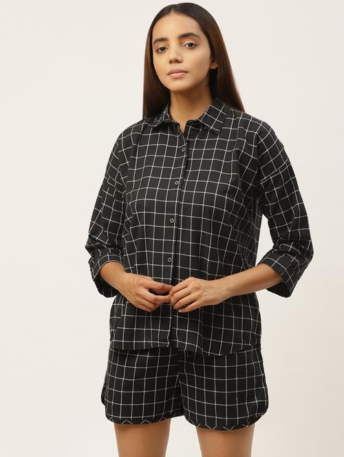 checkered shirt with shorts set - 17360549 - Standard Image - 1