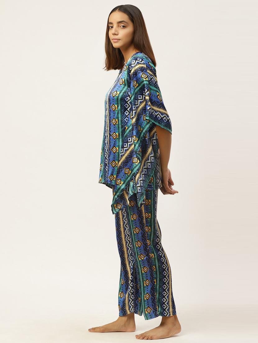 kimono sleeved top with pajama set - 17360559 - Zoom Image - 2