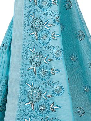 floral printed saree with blouse - 17360570 - Standard Image - 4