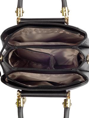 black leather regular handbag - 17360617 - Standard Image - 3