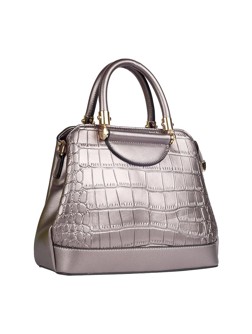 grey leather regular handbag - 17360619 - Zoom Image - 4