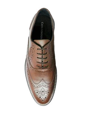 brown leather laceup brouges - 17360733 - Standard Image - 3