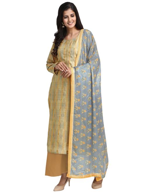 printed unstitched suit - 17360823 - Standard Image - 1