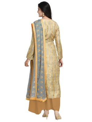 printed unstitched suit - 17360823 - Standard Image - 3