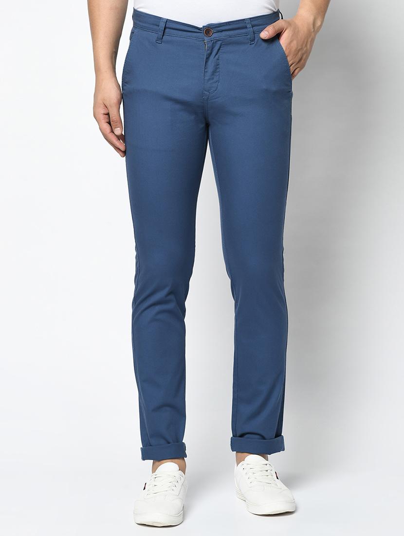blue solid chinos - 17360860 - Zoom Image - 1