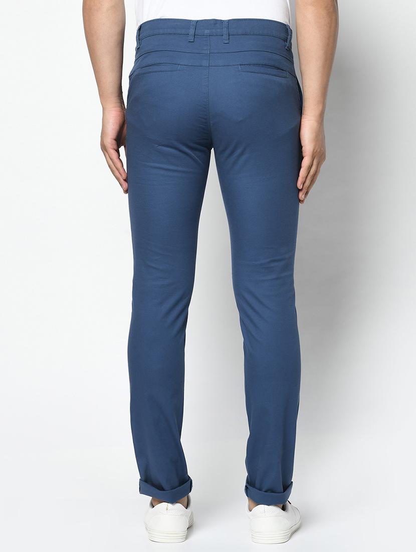 blue solid chinos - 17360860 - Zoom Image - 3