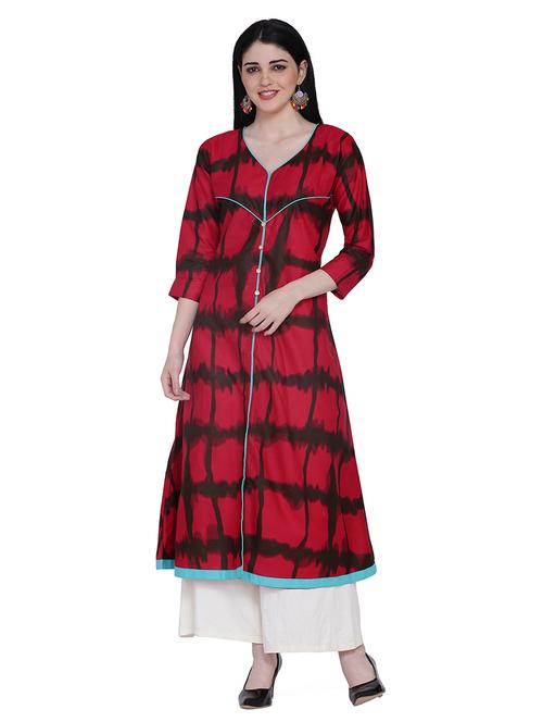 printed a-line kurta - 17361069 - Standard Image - 1
