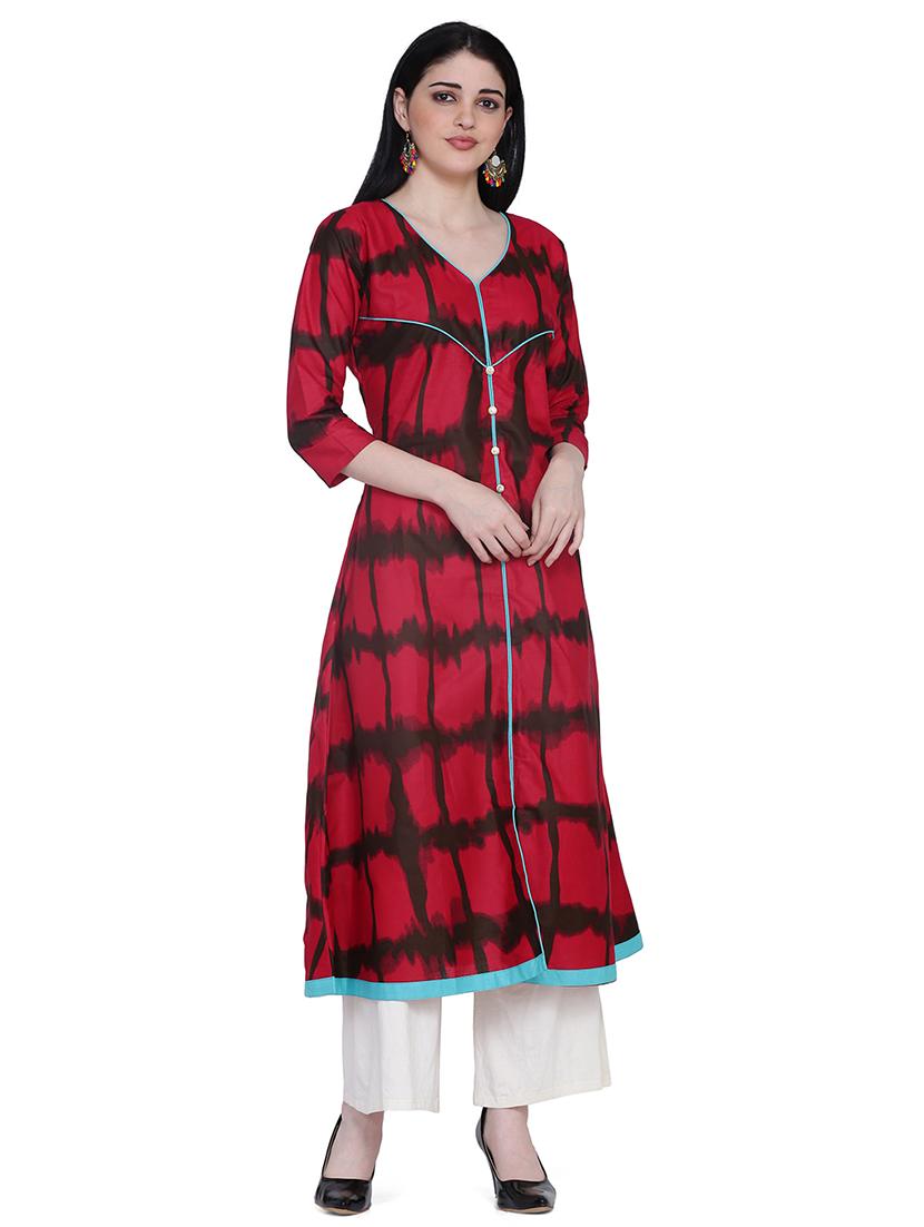 printed a-line kurta - 17361069 - Zoom Image - 2