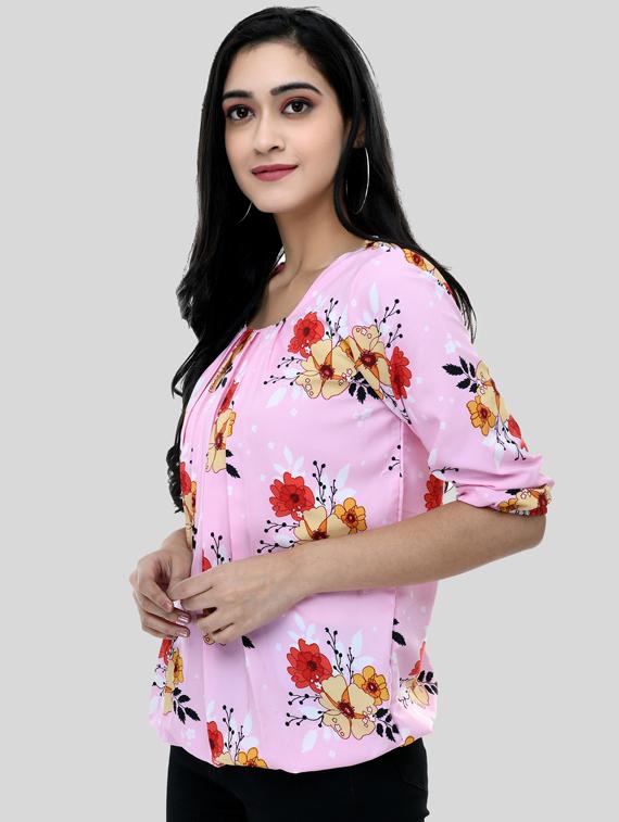 floral blouson top - 17361242 - Zoom Image - 2