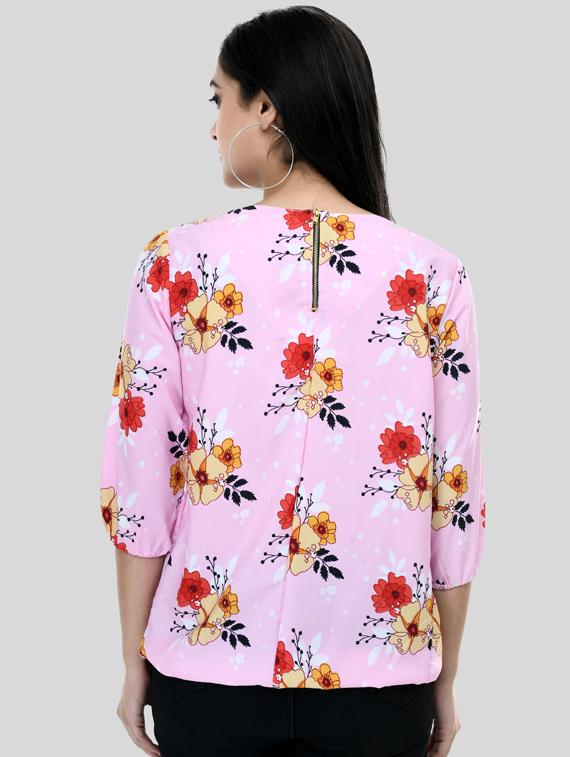 floral blouson top - 17361242 - Zoom Image - 3