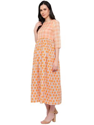 boat neck printed a-line dress - 17361297 - Standard Image - 2