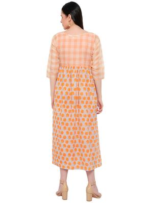 boat neck printed a-line dress - 17361297 - Standard Image - 3