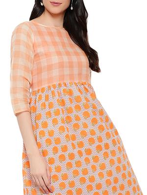 boat neck printed a-line dress - 17361297 - Standard Image - 4