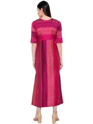 pink polyester aline dress - 17361300 - Standard Image - 3