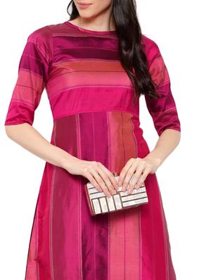 pink polyester aline dress - 17361300 - Standard Image - 4