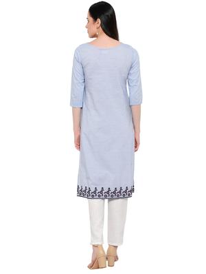 embroidered straight kurta - 17361311 - Standard Image - 3