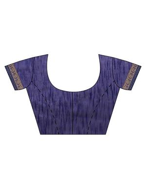solid bordered saree with blouse - 17361381 - Standard Image - 3