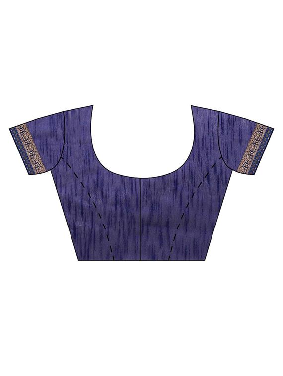 solid bordered saree with blouse - 17361381 - Zoom Image - 3