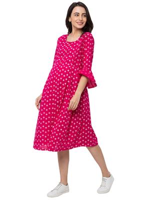 bell sleeved floral a-line maternity wear - 17361630 - Standard Image - 2
